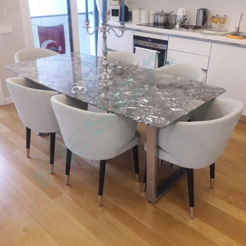Silver Grey Marble Table 84